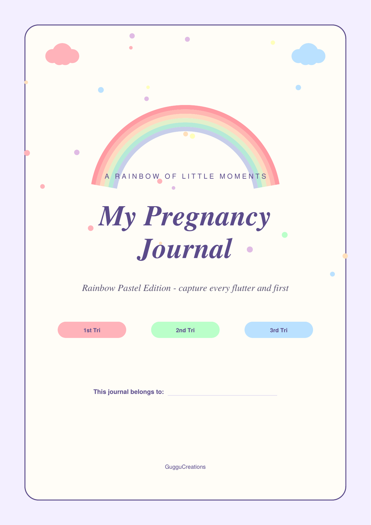 Pregnancy Journal - Rainbow Pastel Edition (Printable PDF)
